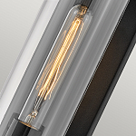 Настенный фонарь в индустриальном стиле с вытянутым цилиндрическим плафоном из прозрачного стекла и черным корпусом Hinkley варинант исполнения - 1 | Loft Concept в Ижевске