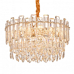 Круглая люстра с хрустальными подвесками на золотистом каркасе Gorgeous Crystal Light варинант исполнения - 3 | Loft Concept в Ижевске