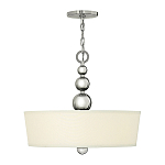 Люстра подвесная с белым тканевым цилиндрическим абажуром и декоративными шарами Hinkley варинант исполнения - 2 | Loft Concept в Ижевске