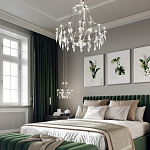 Люстра подвесная из металла с хрустальными подвесками прозрачного цвета Quasar 41 варинант исполнения - 13 | Loft Concept в Ижевске