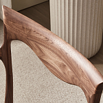 Стул деревянный с мягким сиденьем из коричневой натуральной кожи Moon Walnut Furniture варинант исполнения - 6 | Loft Concept в Ижевске