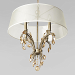 Люстра подвесная круглая с тканевым полупрозрачным абажуром и подвесками 4 лампы Gilded Elegance варинант исполнения - 4 | Loft Concept в Ижевске