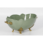 Чаша зеленого цвета из фарфора с волнообразным краем Eden Garden porcelain and bronze варинант исполнения - 1 | Loft Concept в Ижевске