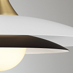 Подвесной светильник с плафоном в форме плоского купола и белой шарообразной лампой Eurofase варинант исполнения - 10 | Loft Concept в Ижевске