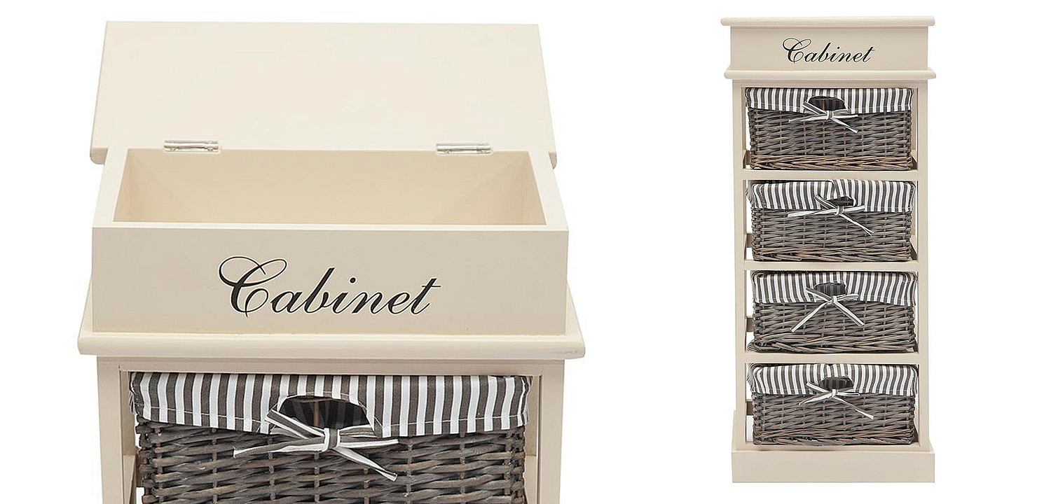 Тумба с 4 корзинами Provence Butter White 4 Boxes - Loft-Concept в Ижевске