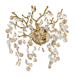 Бра золотого цвета с ветвями и прозрачными хрустальнымих подвесками Droplet Chandelier варинант исполнения - 1 | Loft Concept в Ижевске