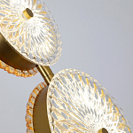  Подвесной светильник с плафонами из рельефного стекла Peony Glass Bronze Two варинант исполнения - 4 | Loft Concept в Ижевске