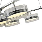 Люстра светодиодная с 8-ю прозрачными плафонами цилиндрической формы из акрила и стекла с пультом для регулировки света Glass Lamp Chromium варинант исполнения - 1 | Loft Concept в Ижевске