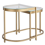 Комплект из 2-х приставных столиков на металлическом основании цвета латунь Ambassador варинант исполнения - 1 | Loft Concept в Ижевске