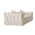 Диван двухместный  бежевый с золотым каркасом Bertrude варинант исполнения - 1 | Loft Concept в Ижевске