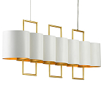 Люстра прямоугольная с белыми цилиндрическими абажурами White Ribbon варинант исполнения - 6 | Loft Concept в Ижевске