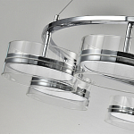 Люстра светодиодная с 8-ю прозрачными плафонами цилиндрической формы из акрила и стекла с пультом для регулировки света Glass Lamp Chromium варинант исполнения - 3 | Loft Concept в Ижевске