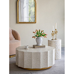 Стол кофейный с отделкой раковинами устриц Coastal Charm варинант исполнения - 4 | Loft Concept в Ижевске