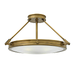Потолочный светильник цвета латунь с плоским круглым плафоном Hinkley варинант исполнения - 1 | Loft Concept в Ижевске