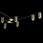 Потолочный светильник с 10-ю цилиндрическими плафонами цвета латунь TRIBES CHANDELIER варинант исполнения - 5 | Loft Concept в Ижевске