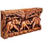 Панно из дерева слоны Panel With Animals варинант исполнения - 2 | Loft Concept в Ижевске