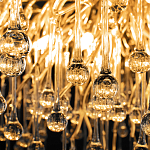 Люстра подвесная с прозрачными стеклянными подвесками в форме капель Диаметр 80 см Droplet Chandelier варинант исполнения - 17 | Loft Concept в Ижевске