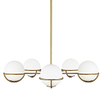 Люстра с 5-ю белыми шарообразными плафонами в сферические каркасах Feiss варинант исполнения - 1 | Loft Concept в Ижевске