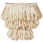 Настенный светильник с подвесками из деревянных бусин молочного цвета Wooden Beads Wall Lamp варинант исполнения - 1 | Loft Concept в Ижевске
