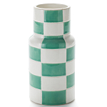 Ваза из фаянса Brighter than the Stars с шахматным принтом бирюзового цвета  варинант исполнения - 1 | Loft Concept в Ижевске