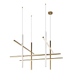 Люстра с 8-ю пересекающимися цилиндрическими плафонами на тонких тросах Trumpet tube варинант исполнения - 2 | Loft Concept в Ижевске