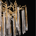 Люстра подвесная золотого цвета с разветвленными ветвями и прозрачными стеклянными подвесками Droplet Chandelier варинант исполнения - 6 | Loft Concept в Ижевске