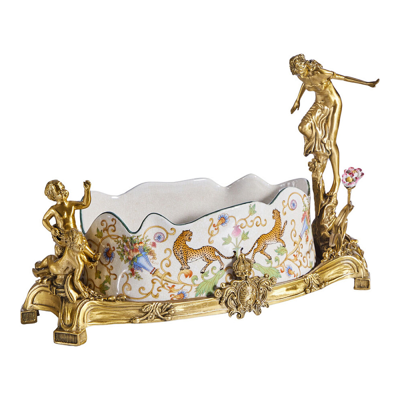 Чаша фарфоровая с ангелами Porcelain Angels of Paradise Мульти Бронза в Ижевске | Loft Concept 