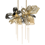 Люстра подвесная с 18-ю стеклянными плафонами с вертикальными подвесками Gilded Mirage  варинант исполнения - 7 | Loft Concept в Ижевске