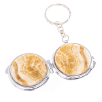 Зеркало брелок карманное двухстороннее из натурального камня Оникс Silver Stone Mirrors варинант исполнения - 5 | Loft Concept в Ижевске