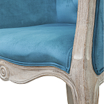 Кресло низкое в стиле прованс Louis French Armchair blue velour варинант исполнения - 4 | Loft Concept в Ижевске