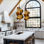 Люстра креативная из дисков цвета латунь Constellation Light and Style варинант исполнения - 4 | Loft Concept в Ижевске