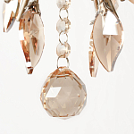 Люстра подвесная круглая с тканевым полупрозрачным абажуром и подвесками 4 лампы Gilded Elegance варинант исполнения - 6 | Loft Concept в Ижевске