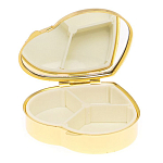 Таблетница карманная в форме сердца с 3-мя отделениями с зеркалом и накладкой из натурального камня Яшма Змеиная Gold Stone Pillboxes варинант исполнения - 3 | Loft Concept в Ижевске