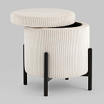 Молочный пуф на черных ножках SANJAY варинант исполнения - 2 | Loft Concept в Ижевске