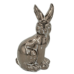 Статуэтка заяц из текстурированной терракоты и покрытый глянцевой краской под бронзу Rabbit Charm  варинант исполнения - 4 | Loft Concept в Ижевске