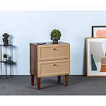Тумба прикроватная бежевая из массива бука с 2-мя ящиками Wenge Light варинант исполнения - 5 | Loft Concept в Ижевске