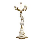 Подсвечник белый Попугай из фарфора с бронзовыми элементами Eden Garden варинант исполнения - 1 | Loft Concept в Ижевске