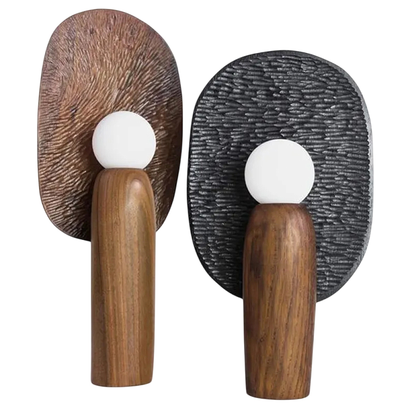 Настольная лампа из дерева Decorative Wooden Lamp Черный Коричневый Настольная лампа из дерева Decorative Wooden Lamp Черный Коричневый в Ижевске | Loft Concept