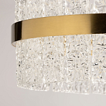 Люстра круглая золотого цвета с прозрачными рельефными стеклянными вставками Textured Glass Chandelier варинант исполнения - 10 | Loft Concept в Ижевске