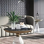 Дизайнерский журнальный стол на прозрачном основании Nofon варинант исполнения - 1 | Loft Concept в Ижевске