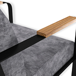 Кресло серый велюр с жесткими подлокотниками на полозьях Ashton варинант исполнения - 6 | Loft Concept в Ижевске