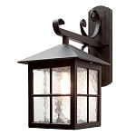 Настенный фонарь черного цвета в форме фонаря с решетчатым плафоном и фактурным стеклом Elstead Lighting варинант исполнения - 1 | Loft Concept в Ижевске