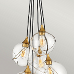 Подвесной светильник с шестью прозрачными стеклянными шарообразными плафонами Hinkley варинант исполнения - 6 | Loft Concept в Ижевске