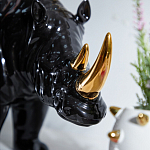 Статуэтка черный носорог с золотыми рогами Golden Horned Black Rhino варинант исполнения - 6 | Loft Concept в Ижевске