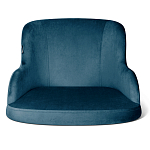 Стул с мягкой синей обивкой из велюра и подъемно-поворотным механизмом на белых колесиках Harper Blue and White варинант исполнения - 2 | Loft Concept в Ижевске