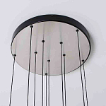 Люстра каскадная с 5-ю круглыми стеклянными плафонами дымчатого цвета и черными деталями Orbit Serenade варинант исполнения - 3 | Loft Concept в Ижевске