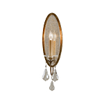 Бра с овальным зеркальным основанием с лампой в виде свечи и хрустальными подвесками Feiss варинант исполнения - 1 | Loft Concept в Ижевске