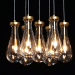 Люстра с 7-ю прозрачными плафонами из стекла в форме капли Lucid Rain  варинант исполнения - 5 | Loft Concept в Ижевске