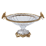 Чаша из прозрачного стекла с бронзовым ободком и фигурками бабочек Eden Garden варинант исполнения - 1 | Loft Concept в Ижевске