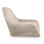 Барный стул со спинкой и подлокотниками на 4-х коричневых деревянных ножках Бежевый Велюр Ava Charm варинант исполнения - 2 | Loft Concept в Ижевске